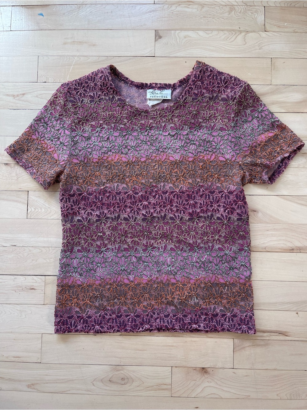 Y2K Floral Lace Short Sleeve Top